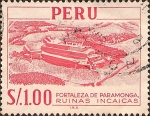 Stamps Peru -  Fortaleza de Paramonga - Ruinas Incaicas.