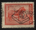 Stamps Argentina -  Caballo criollo argentino matasello teléfono.