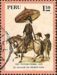 Stamps Peru -  El Alcalde de Primer Voto - Pancho Fierro 1803-1879.
