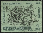 Stamps Argentina -  Combate de San Lorenzo 3 de febrero de 1813 junto al Convento de San Carlos Borromeo en San Lorenzo,