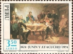 Stamps Peru -  Sesquicentenario de las Batallas de Junin y Ayacucho 1824-1974 - Capitulación de Ayacucho.