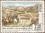 Stamps : America : Peru :  Sesquicentenario de las Batallas de Junin y Ayacucho 1824 - 1974