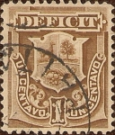 Stamps America - Peru -  Déficit. Escudo de Armas. Un Centavo.