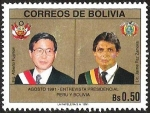 Stamps : America : Bolivia :  ENTREVISTA PRESIDENCIAL PERU Y BOLIVIA