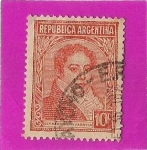 Stamps Argentina -  Bernardino Rivadavia