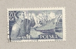 Stamps Poland -  Barco mercante y marinero