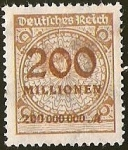 Stamps Germany -  DEUTSCHES REICH - IMPERIO ALEMAN -  200 MILLION