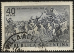 Stamps Argentina -  150 años de la Batalla de Maipú el 5 de abril de 1818, en valle del Maipo cercano a Santiago de Chil