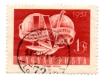 Stamps : Europe : Hungary :  -1957-4ºCONGRESO SINDICAL