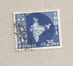 Stamps India -  Mapa del país