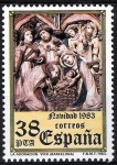Stamps Spain -  2730 Navidad, La Adoración de Vich, Barcelona