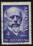Stamps : America : Argentina :  Conmemorativo del 50 aniversario del fallecimiento del General Julio Argentino Roca. 