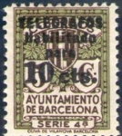 Stamps Spain -  España Barcelona 1936 Edifil 12 Sello ** Habilitado Telegrafos Escudo de Barcelona con nº control al