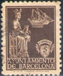 Sellos de Europa - Espaa -  España Barcelona 1940 Edifil 23 Sello Virgen de la Merced con nº control al dorso Usado 