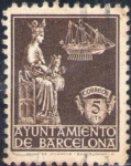 Stamps Europe - Spain -  España Barcelona 1940 Edifil 23 Sello Virgen de la Merced con nº control al dorso Usado 