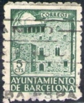 Sellos de Europa - Espa�a -  España Barcelona 1943 Edifil 44 Sello Casa Padellas con nº control al dorso Usado 