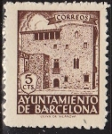 Sellos de Europa - Espa�a -  España Barcelona 1943 Edifil 45 Sello ** Arquitectura Casa Padellás c/nº control al dorso