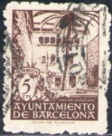 Stamps Spain -  España Barcelona 1945 Edifil 66 Sello Casa del Arcediano con nº control al dorso Usado 