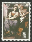 Stamps Cambodia -  Pintura con instrumentos musicales