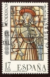 Stamps Spain -  Vidrieras artísticas. Enrique II, Alcazar de Segovia