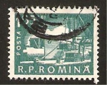 Stamps Romania -  barco en puerto