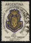 Stamps Argentina -  350 años de la Universidad Nacional de Córdoba. Universitas, Cordubensis, Tucumanae. Escudo de la Un
