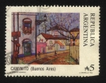 Stamps : America : Argentina :  Caminito. Buenos Aires. Pintura de J. Canella. 