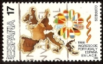 Stamps : Europe : Spain :  Ingreso de Portugal y España en la Comunidad Europea. Mapa de la Europa Comunitaria