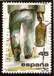 Stamps : Europe : Spain :  La Emigración. Figura de hombre con maleta, alejándose