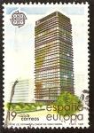 Stamps Spain -  Europa. Artes Modernas. Arquitectura. Edificio del Banco de Bilbao, Centro Azca de Madrid