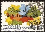 Sellos de Europa - Espa�a -  X Aniversario de la Constitución Española de 1978. Simbolismo del mapa político