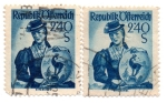Stamps Austria -  1948-Costumbres Regionales-1950(diferentes papeles)
