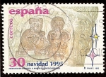 Stamps Spain -  Adoración de los Reyes, capitel de la Colegiata románica de Elines