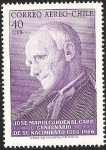 Stamps Chile -  CENTENARIO NACIMIENTO CARDENAL JOSE MARIA CARO