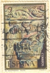 Stamps : Europe : Spain :  Navidad El Nacimiento Capitel del Monasterio de Silos Burgos