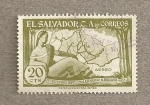 Sellos de America - El Salvador -  1º Centenario Dpto Chalatenango