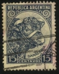 Stamps : America : Argentina :  Cabeza de ganado vacuno. 