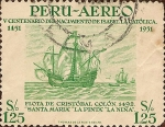 Sellos de America - Per� -  V Centenario del Nacimiento de Isabel La Católica, 1451-1951.