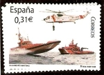 Stamps : Europe : Spain :  Helicóptero, buque polivalente y embarcación de intervención rápida
