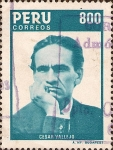 Stamps Peru -  Cesar Vallejo.
