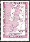Stamps Chile -  CENTENARIO DE LA PROVINCIA DE CHILOE - HOMENAJE A SUS CINCO CIUDADES CENTENARIAS