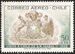 Sellos del Mundo : America : Chile : VISITA A CHILE DE S.M ISABEL II - ESCUDO DE CHILE