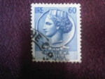 Stamps Italy -  Antigua Moneda Siracusana.-Repubblica Italiana