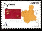 Sellos del Mundo : Europa : Espaa : Bandera y mapa de la Región de Murcia