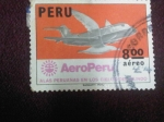 Stamps Peru -  AeroPeru - Jet y Gaviota- (Alas peruanas en los cielos del mundo