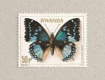 Stamps Rwanda -  Mariposa Chabaxes smaragdalis
