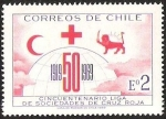 Sellos de America - Chile -  CINCUENTENARIO LIGA DE SOCIEDADES DE CRUZ ROJA