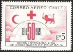 Stamps Chile -  CINCUENTENARIO LIGA DE SOCIEDADES DE CRUZ ROJA