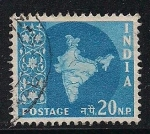 Stamps India -  MAPA DE LA INDIA.