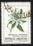 Stamps Argentina -  Flor de Pasionaria ( Mburucuyá ). Passiflora coerulea.